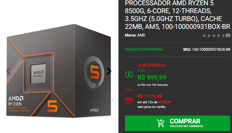 Processador AMD: 3 opções com vídeo integrado na Pichau Captura de tela 2024 10 30 155220.png