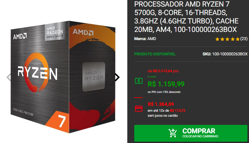 Processador AMD: 3 opções com vídeo integrado na Pichau Captura de tela 2024 10 30 160642.png