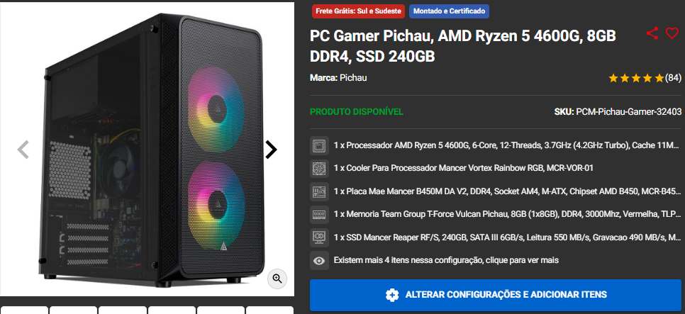 PC Gamer Completo: 3 opções com GPU Integrada em promoção 2 PC Gamer Completo: 3 opções com GPU Integrada em promoção Captura de tela 2024 10 30 163537.png