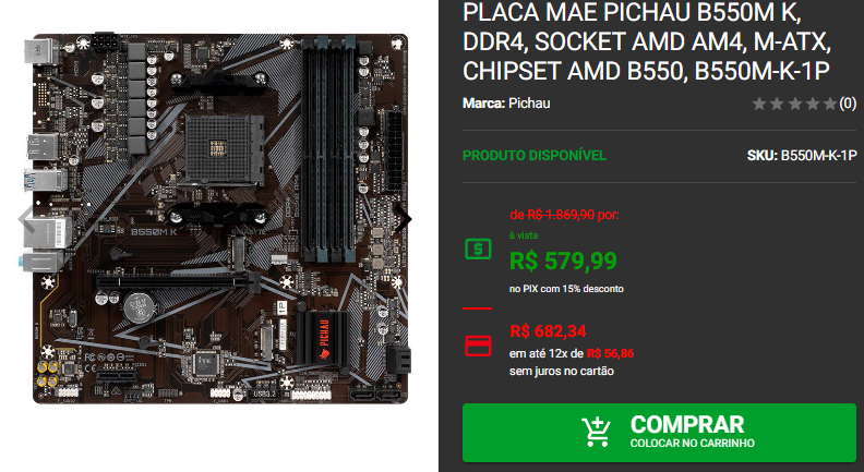 Placa mãe: 3 opções da Pichau em promoção 3 Placa mãe: 3 opções da Pichau em promoção Captura de tela 2024 10 30 181443.png