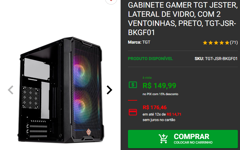 Gabinete Gamer: 3 opções com iluminação RGB por menos de R$ 200 4 Gabinete Gamer: 3 opções com iluminação RGB por menos de R$ 200 Capture2024 10 10 182647.png