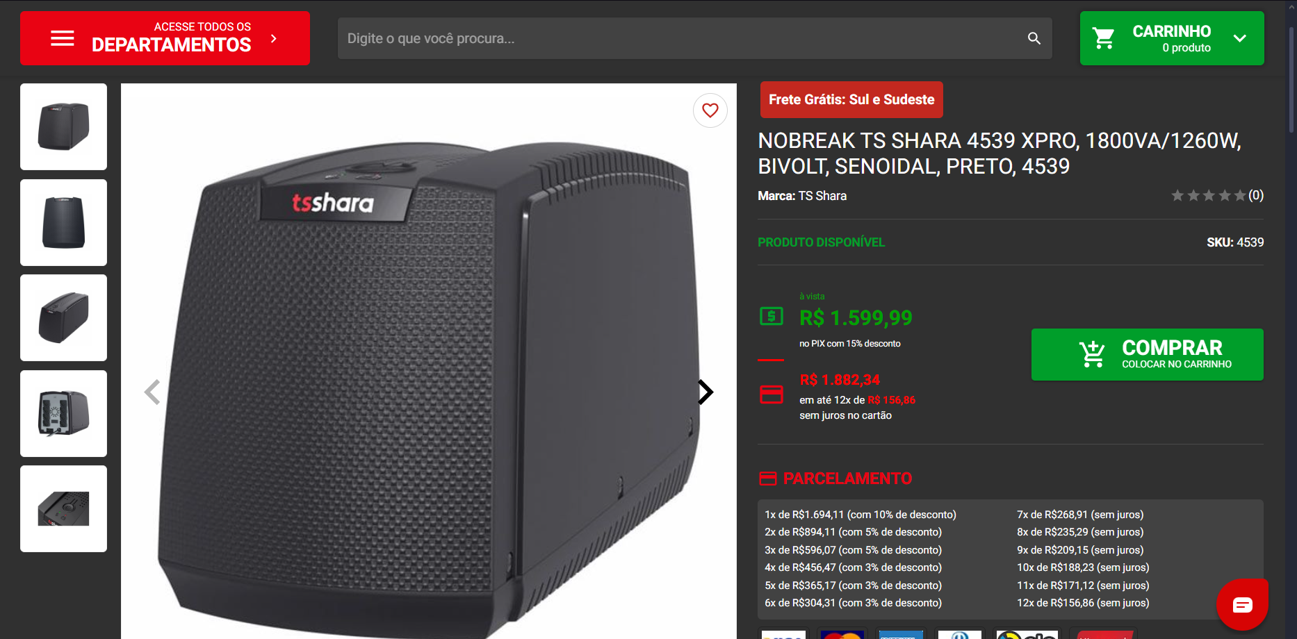 Nobreak TS Shara 4539 XPRO: Segurança e confiabilidade com 60 minutos de autonomia 2 Nobreak