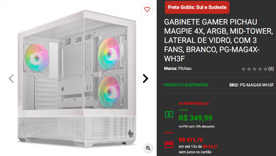 Super oferta Gabinete Gamer: 3 opções em promoção na Pichau 2 Super oferta Gabinete Gamer: 3 opções em promoção na Pichau Captura de tela 2024 11 04 170713.png