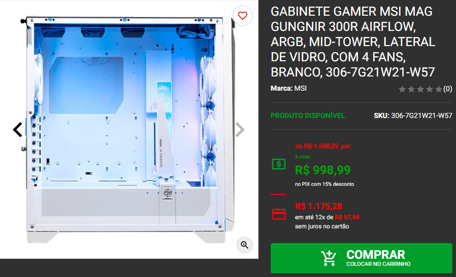 Super oferta Gabinete Gamer: 3 opções em promoção na Pichau 3 Super oferta Gabinete Gamer: 3 opções em promoção na Pichau Captura de tela 2024 11 04 171038.png