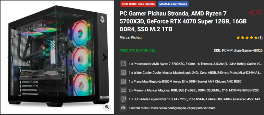 Super promoção: 3 PCs Gamers de alto desempenho para aproveitar a Black Friday 3 Super promoção: 3 PCs Gamers de alto desempenho para aproveitar a Black Friday Captura de tela 2024 11 04 181237