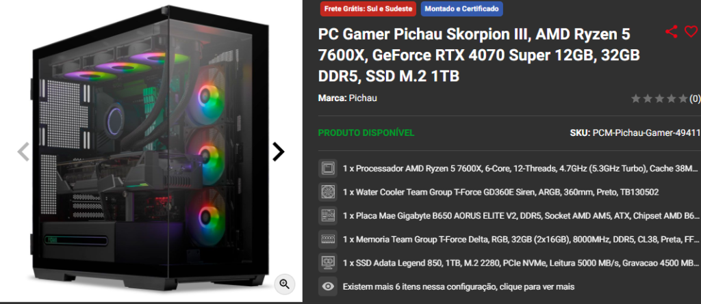 Super promoção: 3 PCs Gamers de alto desempenho para aproveitar a Black Friday 4 Super promoção: 3 PCs Gamers de alto desempenho para aproveitar a Black Friday Captura de tela 2024 11 04 182926