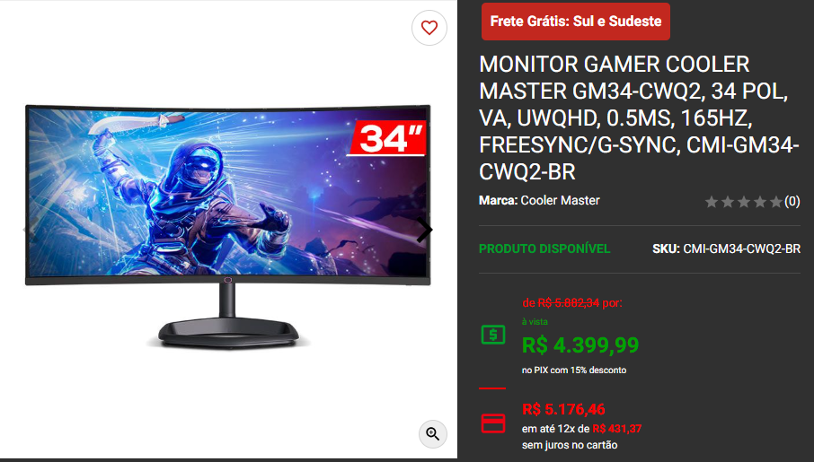 Monitor gamer: 3 monitores profissionais em promoção na Pichau 2 Monitor gamer: 3 monitores profissionais em promoção na Pichau Captura de tela 2024 11 05 165137.png