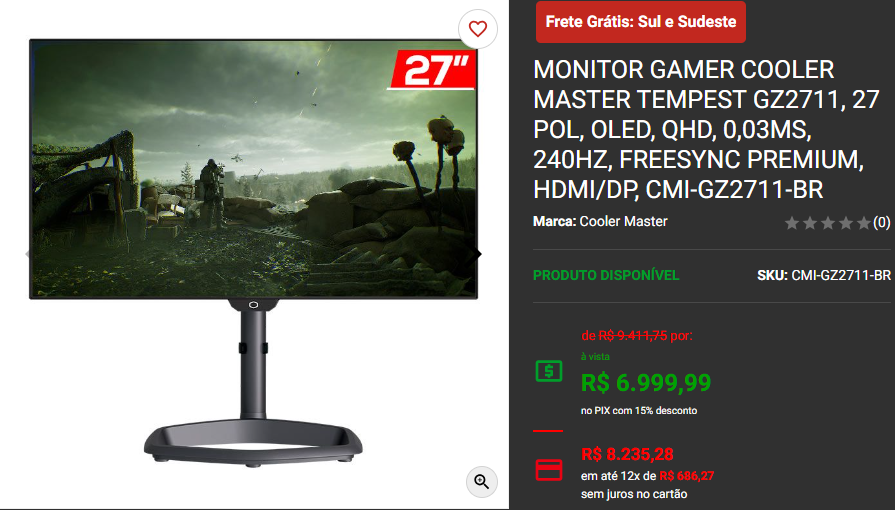 Monitor gamer: 3 monitores profissionais em promoção na Pichau 3 Monitor gamer: 3 monitores profissionais em promoção na Pichau Captura de tela 2024 11 05 170027.png