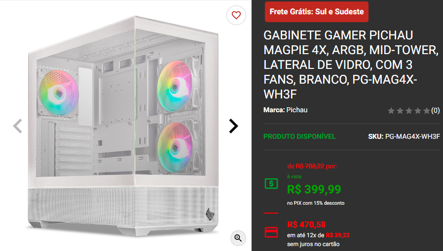 Gabinete Gamer: 3 opções estilo áquario da Pichau em promoção 4 Gabinete Gamer: 3 opções estilo áquario da Pichau em promoção Captura de tela 2024 11 07 133253