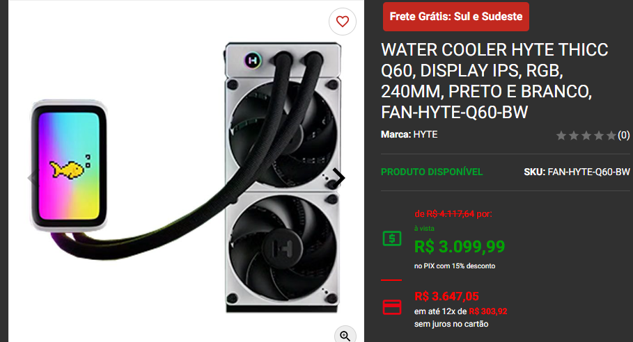 Water cooler: 3 opções dual-fan em promoção na Pichau 4 Water cooler: 3 opções dual-fan em promoção na Pichau Captura de tela 2024 11 07 185017.png