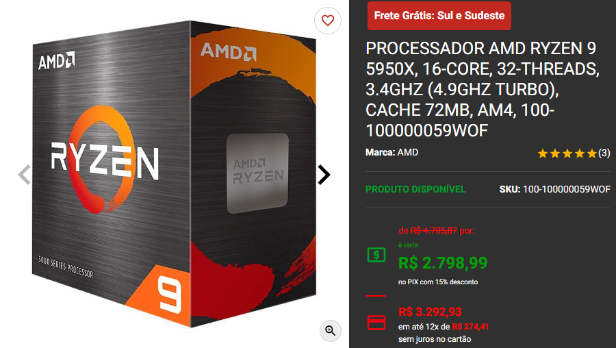 Processador High-End: 3 opções da AMD na Pichau 3 Processador High-End: 3 opções da AMD na Pichau Captura de tela 2024 11 08 175808.png
