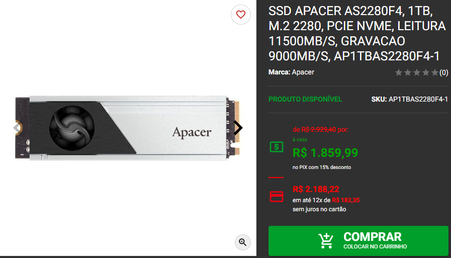 SSD em promoção: confira 3 opções M.2 de alta velocidade na Pichau Captura de tela 2024 11 11 181619.png