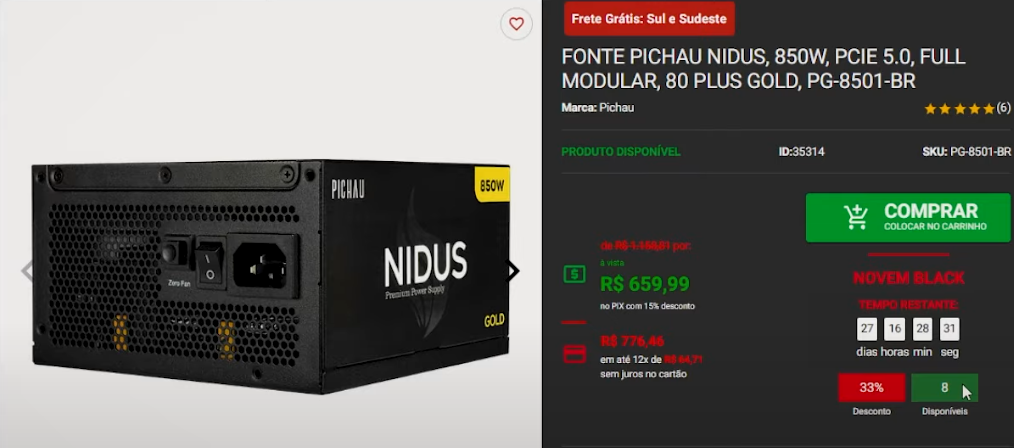 Montamos um PC Gamer branco com Promoção Economizando 1.500 Reais Captura de tela 2024 11 12 184219.png