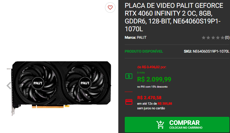 Placa de vídeo GeForce: 3 opções do modelo Palit em promoção 2 Placa de vídeo GeForce: 3 opções do modelo Palit em promoção Captura de tela 2024 11 14 130812.png