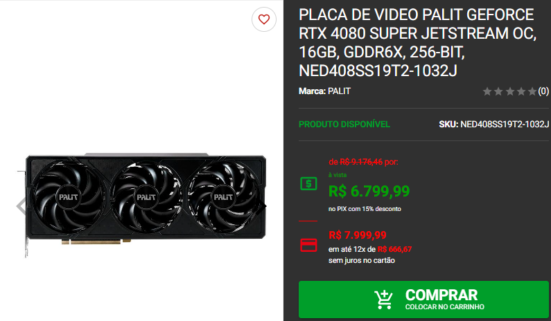 Placa de vídeo GeForce: 3 opções do modelo Palit em promoção 4 Placa de vídeo GeForce: 3 opções do modelo Palit em promoção Captura de tela 2024 11 14 132300.png