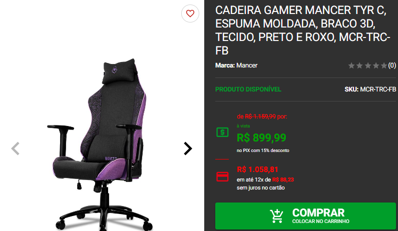 Novem Black: 3 Cadeiras gamers em promoção no site da Pichau 3 Novem Black: 3 Cadeiras gamers em promoção no site da Pichau Captura de tela 2024 11 14 140023.png