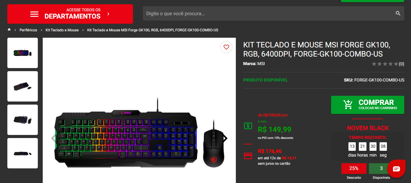 Setup completo de periféricos para streamers em promoção na NovemBlack da Pichau 2 Periféricos