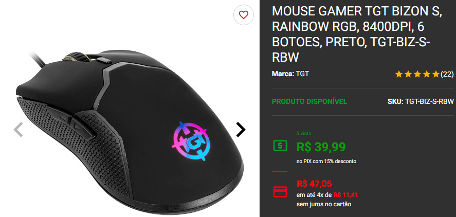 Mouse Gamer: 3 opções por menos de $100 na Pichau 2 Mouse Gamer: 3 opções por menos de $100 na Pichau Captura de tela 2024 11 19 165149.png