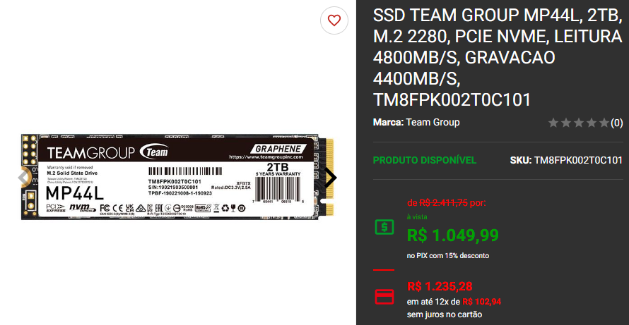 Team Group: 3 SSDs de 2 TB em promoção 2 Team Group: 3 SSDs de 2 TB em promoção Captura de tela 2024 11 19 215209.png