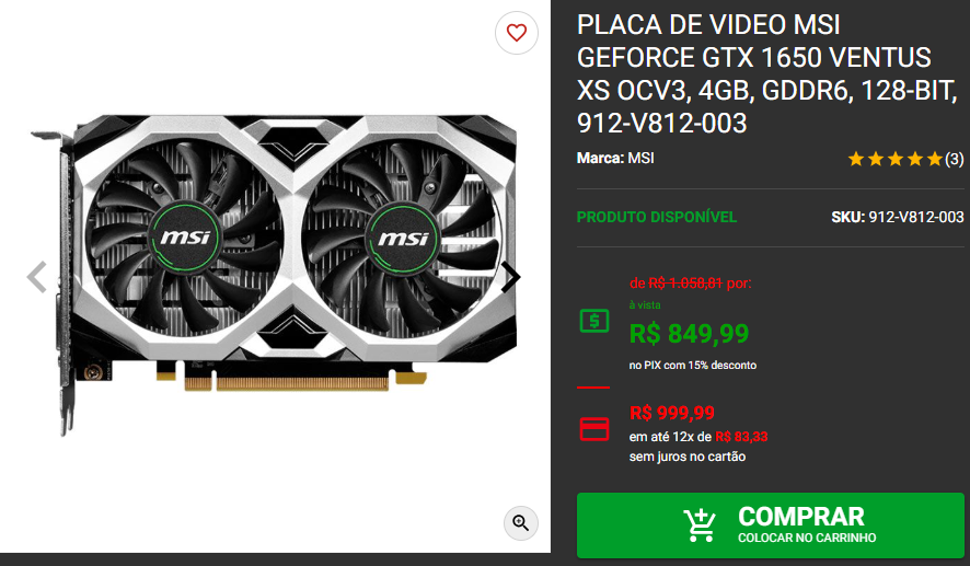 Placa de vídeo em promoção: 3 opções de entrada na Pichau 2 Placa de vídeo em promoção: 3 opções de entrada na Pichau Captura de tela 2024 11 21 195659.png