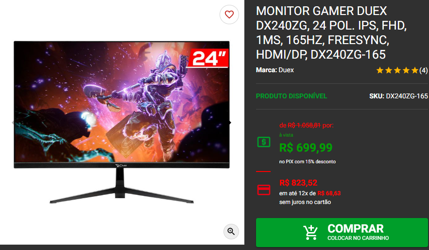 Monitor Gamer: 3 opções por menos de R$ 700 na Pichau 3 Monitor Gamer: 3 opções por menos de R$ 700 na Pichau Captura de tela 2024 11 22 164959.png