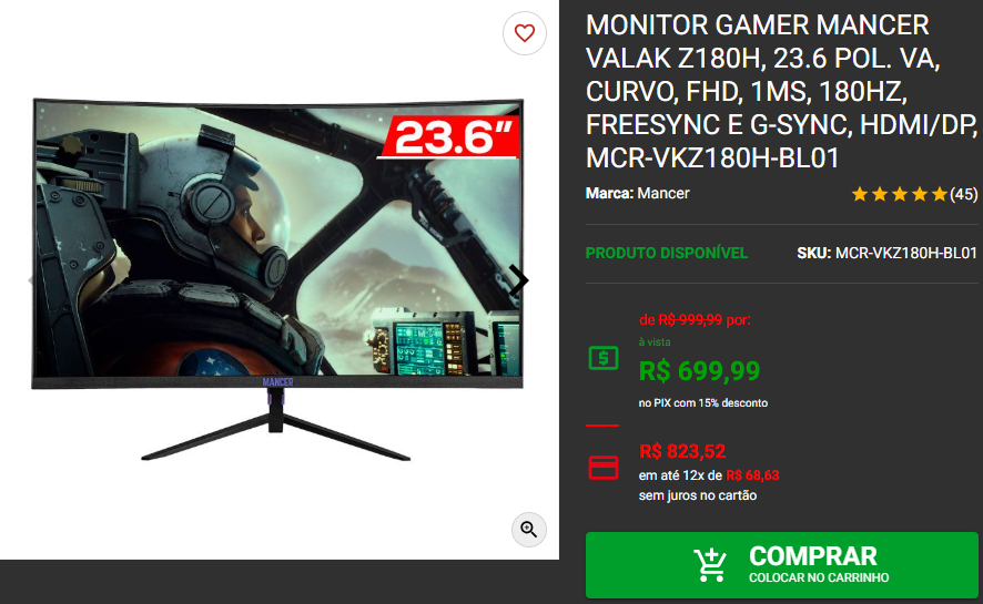 Monitor Gamer: 3 opções por menos de R$ 700 na Pichau 4 Monitor Gamer: 3 opções por menos de R$ 700 na Pichau Captura de tela 2024 11 22 165734.png