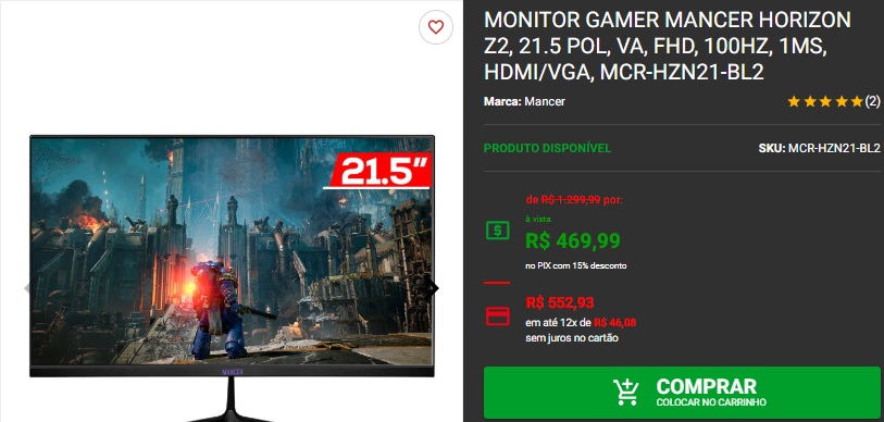 Monitor Gamer: 3 opções de tamanhos diferentes em promoção 2 Monitor Gamer: 3 opções de tamanhos diferentes em promoção Captura de tela 2024 11 25 180333.png