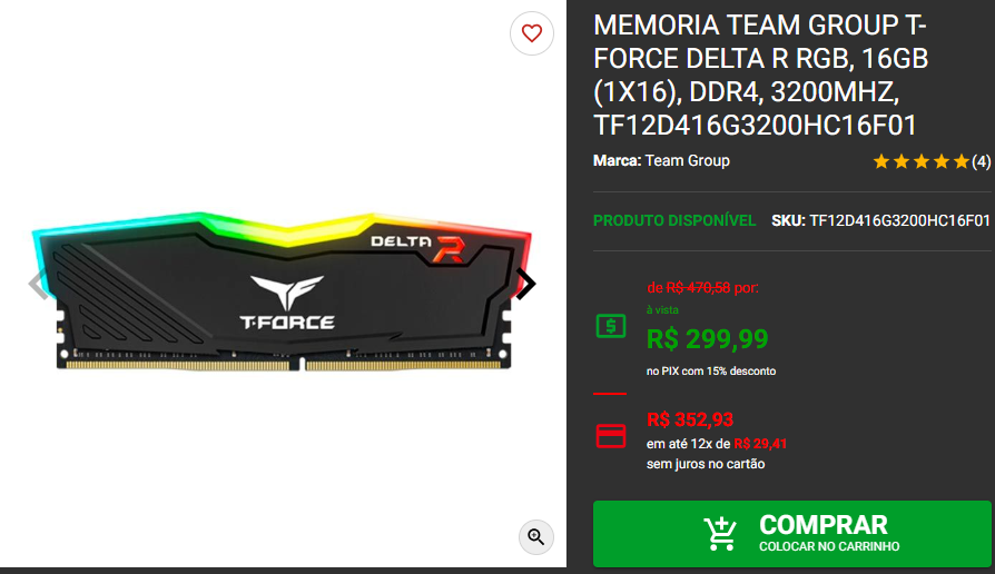 Memória RAM: 3 opções com luz RGB em promoção 3 Memória RAM: 3 opções com luz RGB em promoção Captura de tela 2024 11 26 174743.png