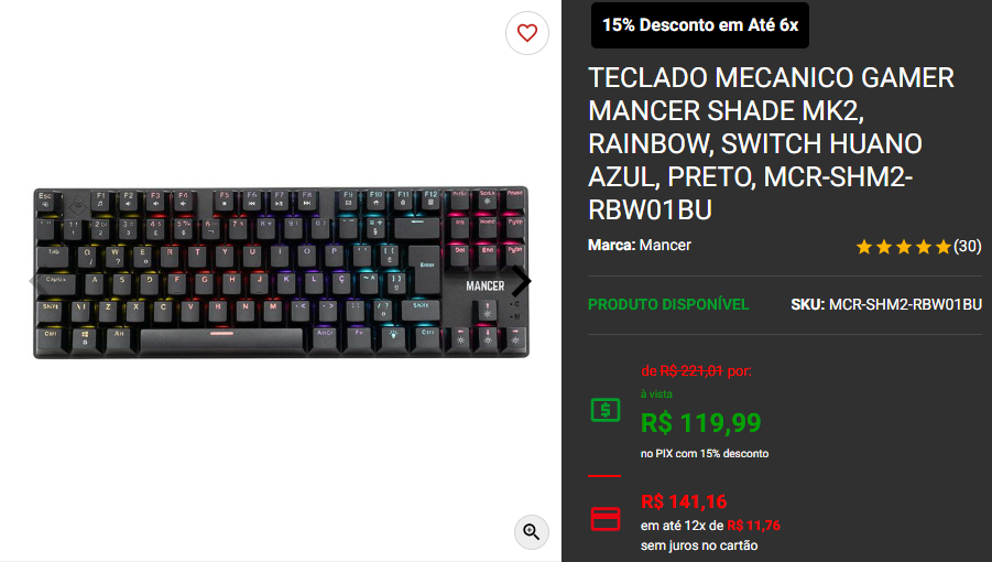 Teclado mecânico: 3 opções por menos de R$ 200 na Pichau 2 Teclado mecânico: 3 opções por menos de R$ 200 na Pichau Captura de tela 2024 11 26 181822.png