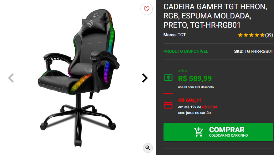 Cadeira Gamer: 3 opções por menos de R$ 900 na Pichau 2 Cadeira Gamer: 3 opções por menos de R$ 900 na Pichau Captura de tela 2024 11 27 103011