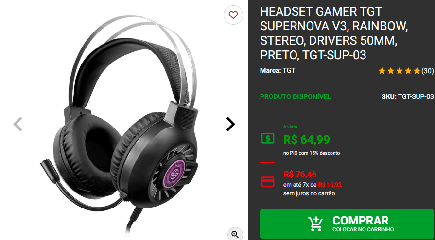 Headset Gamer: 3 opções por menos de R$ 250 na Pichau Captura de tela 2024 11 27 114230.png