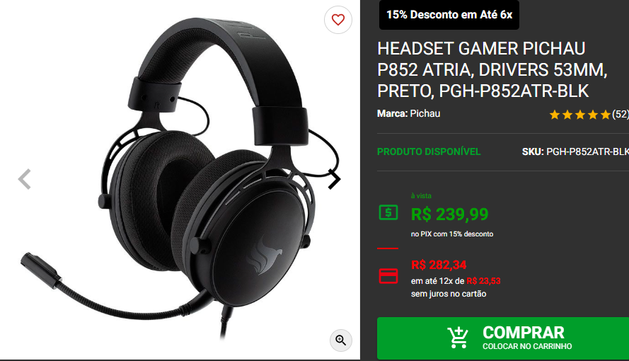 Headset Gamer: 3 opções por menos de R$ 250 na Pichau Captura de tela 2024 11 27 115046.png