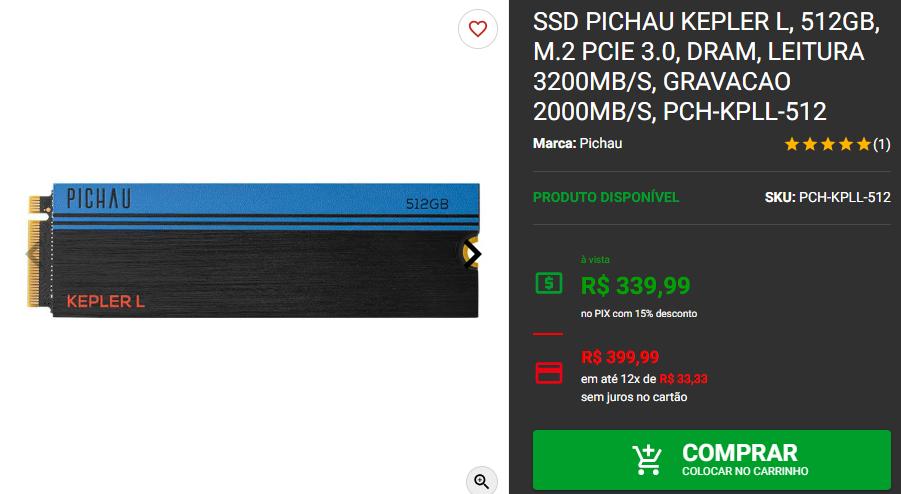 Memória SSD M.2: 3 opções da Pichau por menos de R$ 450 2 Memória SSD M.2: 3 opções da Pichau por menos de R$ 450 Captura de tela 2024 11 28 180725.png