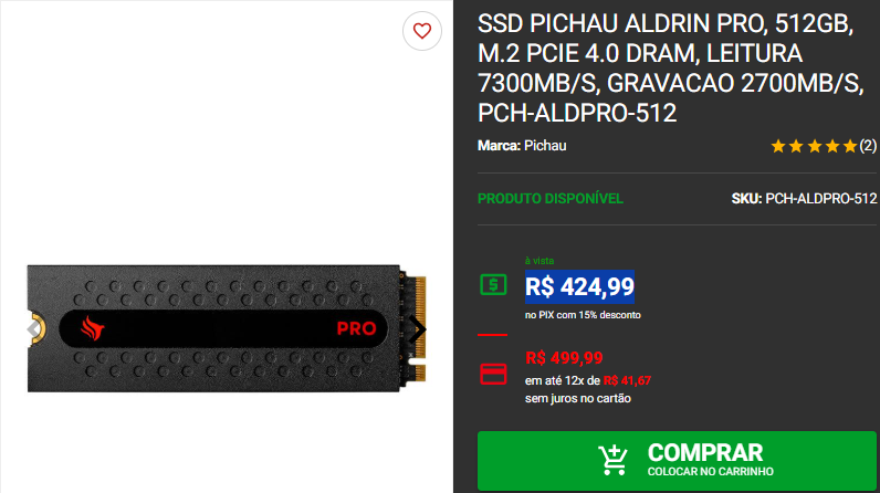 Memória SSD M.2: 3 opções da Pichau por menos de R$ 450 4 Memória SSD M.2: 3 opções da Pichau por menos de R$ 450 Captura de tela 2024 11 28 181435.png