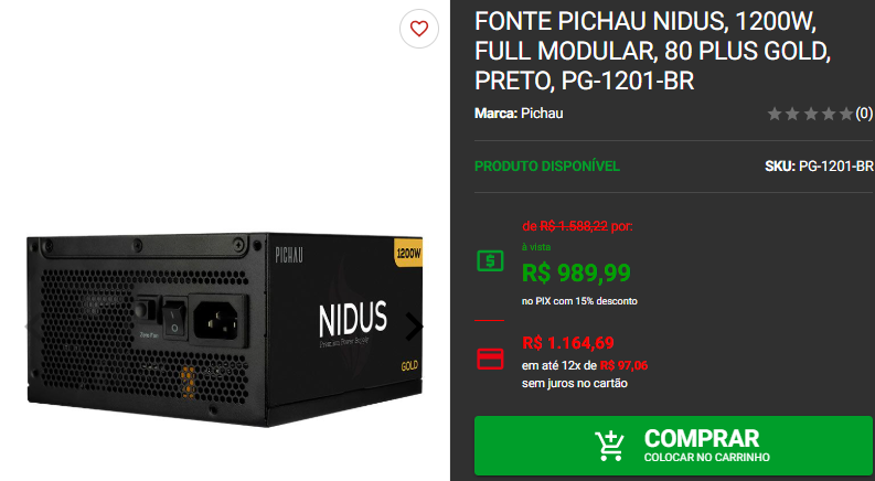 Fonte de alimentação: 3 opções da Pichau em promoção 4 Fonte de alimentação: 3 opções da Pichau em promoção Captura de tela 2024 11 28 191748.png