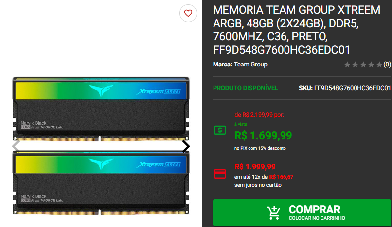 Memória RAM: 3 opções de alta velocidade em promoção Captura de tela 2024 11 29 172647.png