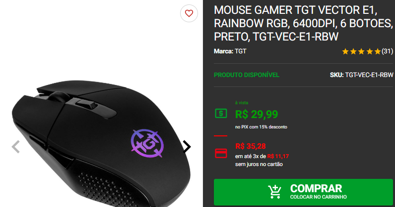 Mouse Barato: 3 opções por menos de R$40 na Pichau 4 Mouse Barato: 3 opções por menos de R$40 na Pichau Captura de tela 2024 11 29 175243.png