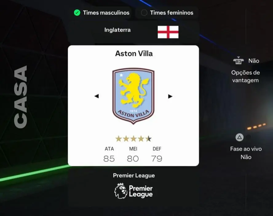 EA FC: Os melhores times da Premier League no EA FC 25 aston villa.jpg