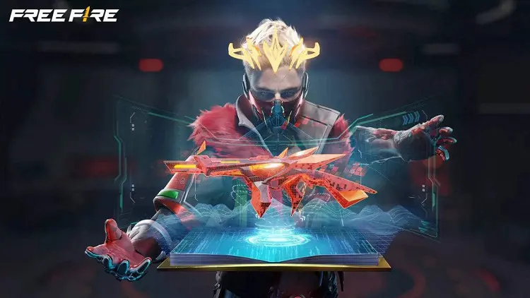 Como ganhar diamantes no Free Fire em 2026? 6 Personagem com skin personalizada do jogo mostrando sua arma.