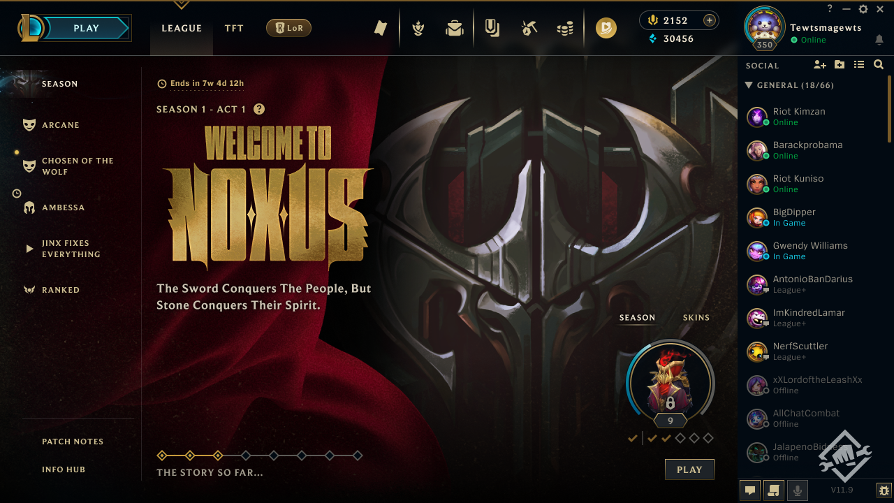 LoL: Mudanças que chegarão na temporada 2025 são reveladas 2 Print da tema inicial do client na temporada 2025 de LoL