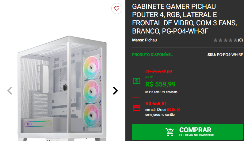 Gabinete gamer: 3 opções full-tower em promoção na Pichau 2 Gabinete gamer: 3 opções full-tower em promoção na Pichau Captura de tela 2024 12 02 170503.png