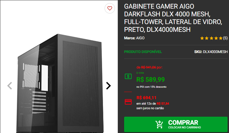 Gabinete gamer: 3 opções full-tower em promoção na Pichau 3 Gabinete gamer: 3 opções full-tower em promoção na Pichau Captura de tela 2024 12 02 170735.png