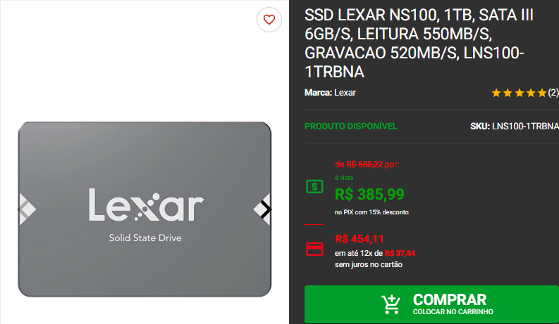 SATA III: 3 opções em promoção na Pichau 3 SATA III: 3 opções em promoção na Pichau Captura de tela 2024 12 02 182426.png