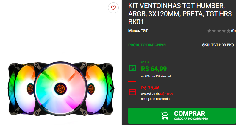 Kit Ventoinhas: 3 opções por menos de R$100 na Pichau 2 Kit Ventoinhas: 3 opções por menos de R$100 na Pichau Captura de tela 2024 12 02 183359.png