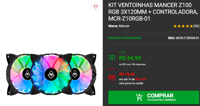Kit Ventoinhas: 3 opções por menos de R$100 na Pichau 4 Kit Ventoinhas: 3 opções por menos de R$100 na Pichau Captura de tela 2024 12 02 184004.png
