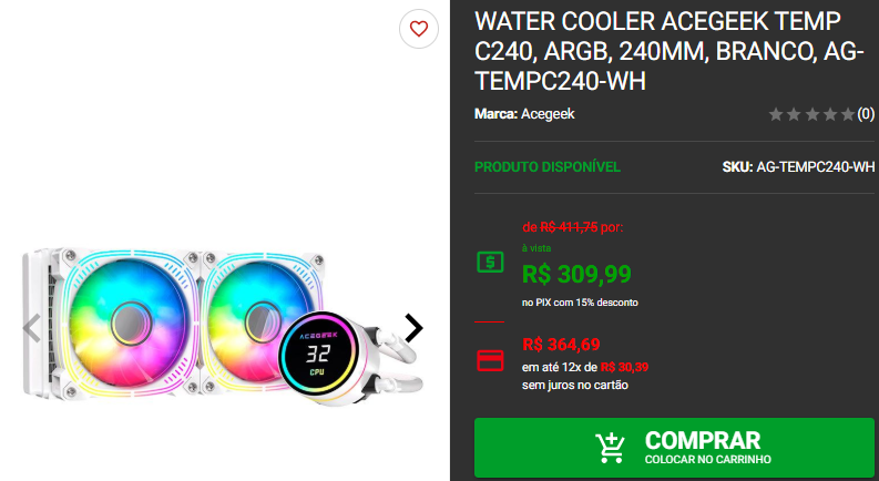 Water Cooler: 3 opções dual-fan em promoção na Pichau 3 Water Cooler: 3 opções dual-fan em promoção na Pichau Captura de tela 2024 12 03 190628.png