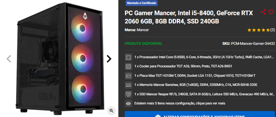 Pc Gamer Completo: 3 opções por menos de R$ 3.000 na Pichau Captura de tela 2024 12 03 193553.png