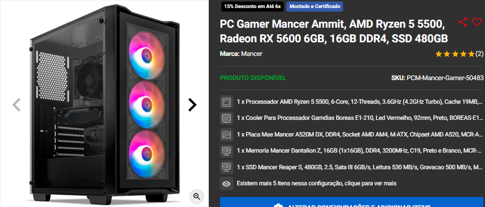 Pc Gamer Completo: 3 opções por menos de R$ 3.000 na Pichau Captura de tela 2024 12 03 194330.png