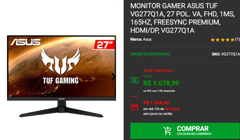 Monitor 165Hz: 3 opções em promoção na Pichau 4 Monitor 165Hz: 3 opções em promoção na Pichau Captura de tela 2024 12 04 164453.png