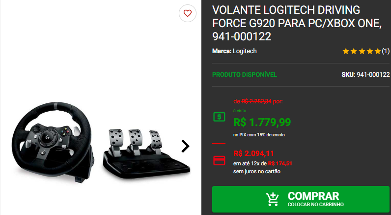 Volante Gamer: 3 opções em promoção no site da Pichau Captura de tela 2024 12 04 182737.png